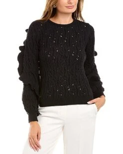 Carolina Herrera Puff Sleeve Knit Top Women
