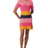 Carolina Herrera Striped Crochet Knit Mini Dress Women
