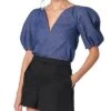 Carolina Herrera Shirred Puff Sleeve Top Women