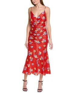 Carolina Herrera V-Neck Ruched Dress Women