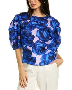 Carolina Herrera 22 Carolina Herrera Puff Sleeve Silk Top Women